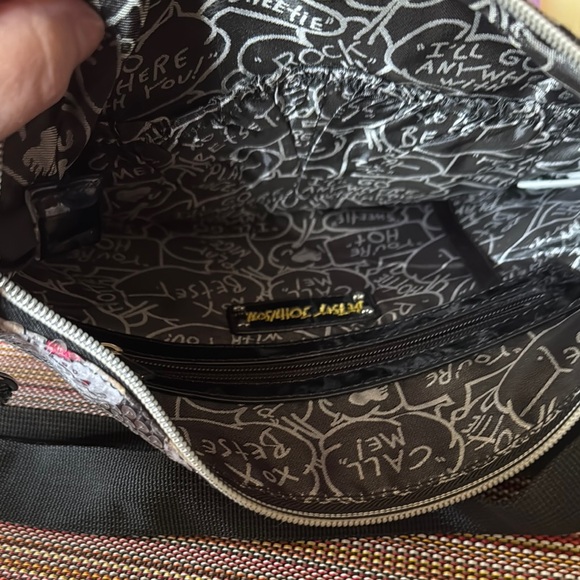 Betsey Johnson Black, pink, turquoise and gray Sequin Skull Bag VINTAGE - Picture 8 of 10